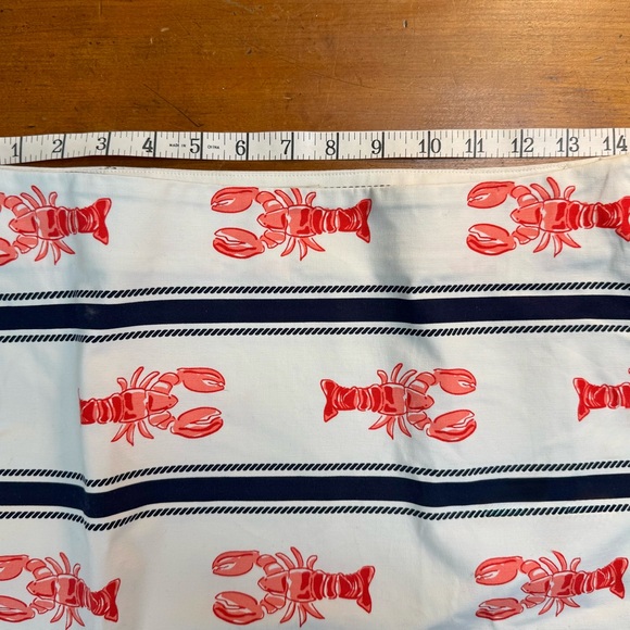 Talbots White Pencil Skirt with Red Lobster Print and Navy Stripes, Size 4 - Picture 3 of 11